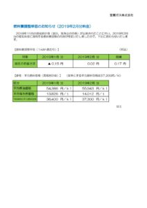 燃料費調整単価のお知らせ（平成31年2月分）のサムネイル