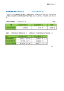 燃料費調整単価のお知らせ（2022年3月分）のサムネイル