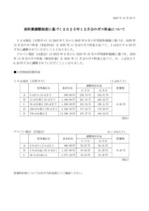 原料費調整制度に基づく2025年12月分のガス料金についてのサムネイル